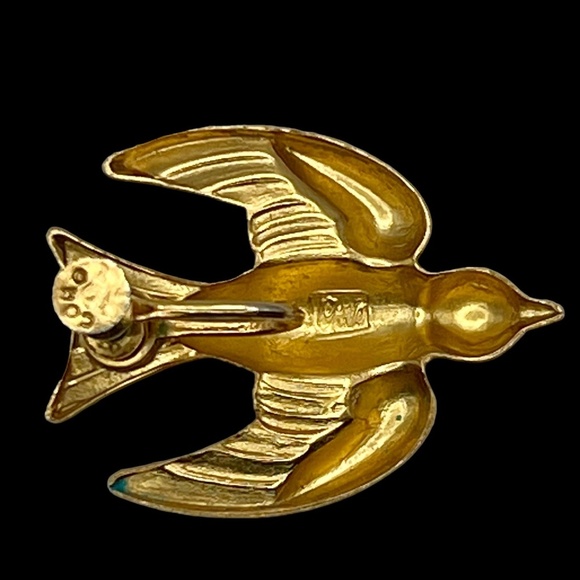 Vintage Coro Pegasus 90s Gold tone signed ladies Earrings - Picture 6 of 6